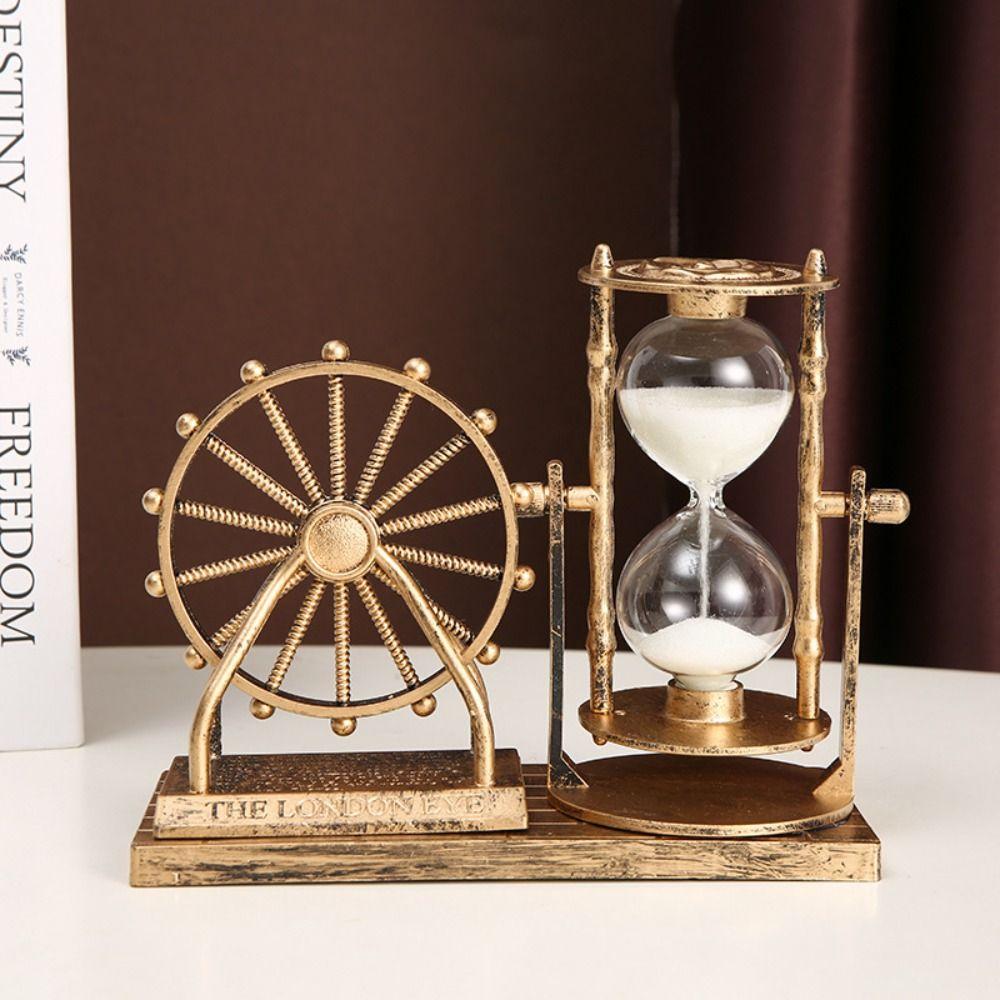Plastic Ferris Wheel Hourglass Rotating Ferris Wheel Ornament Creative Sand Clock Timer  Home