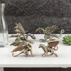 Dragon Sculpture Brass Dragon Statue Vintage Winged Dragon Brass Ornament Handcrafted Figurine Retro Bronze Sculpture