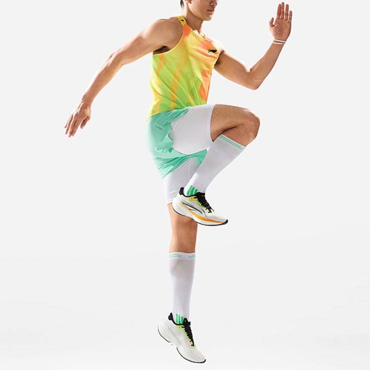 Li Ning Running Series Quick-Dry Breathable Color-Block Round Neck Vest Men Tops AAYU009-4