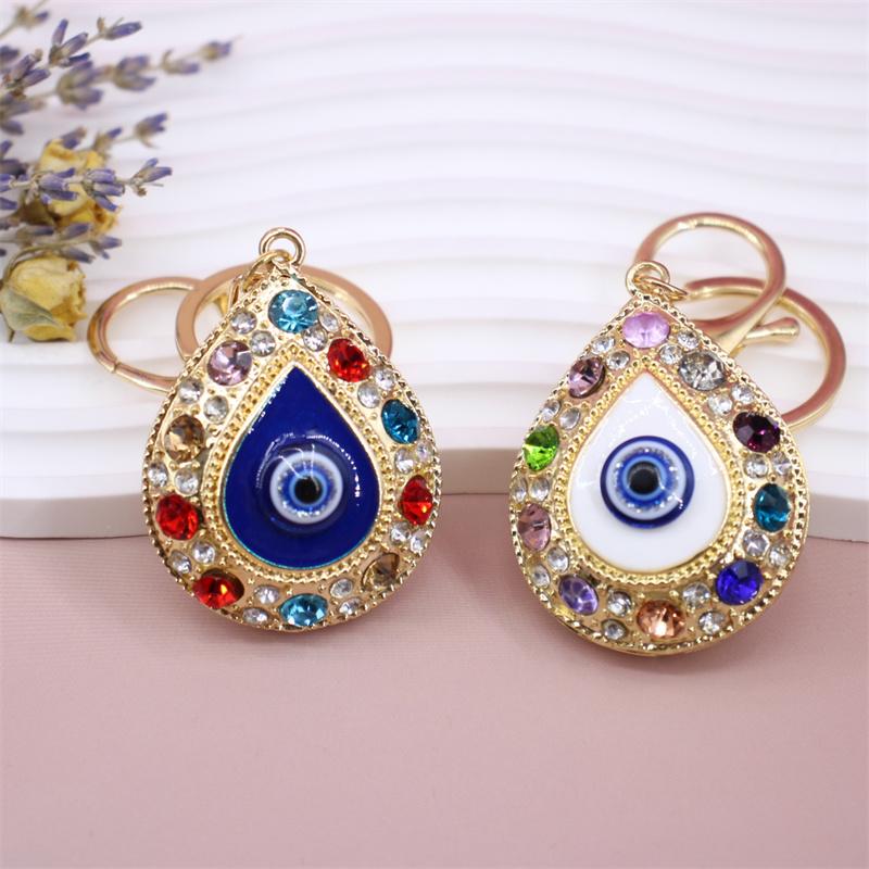 New Fashion Rhinestone Evil Eye Key Wallet Bag Buckles Pendant Car Key Holder Bag Charm