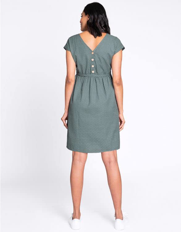 Seraphine Casual Maternity Size Suitable for Nursing Women's Dress, Sage, UK8,