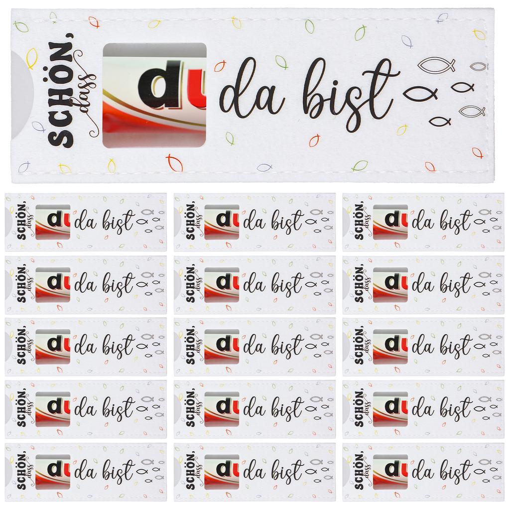 50 Pcs Filz-GeschenktüTen FüR Taufe Konfirmation Gastgeschenke Kommunion Mit SchöN Dass Du Da Bist Wiederverwendbare Schokoladen