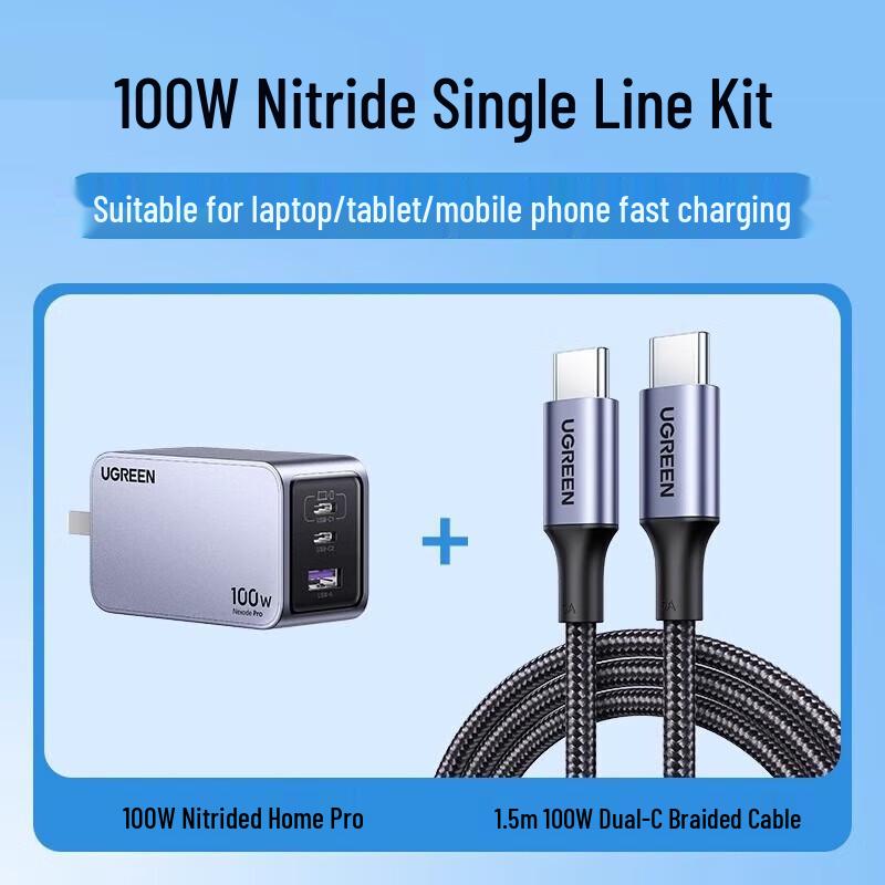 Ugreen 1,5m Kablolu 100W GaN Pro Şarj Cihazı (2C1A)