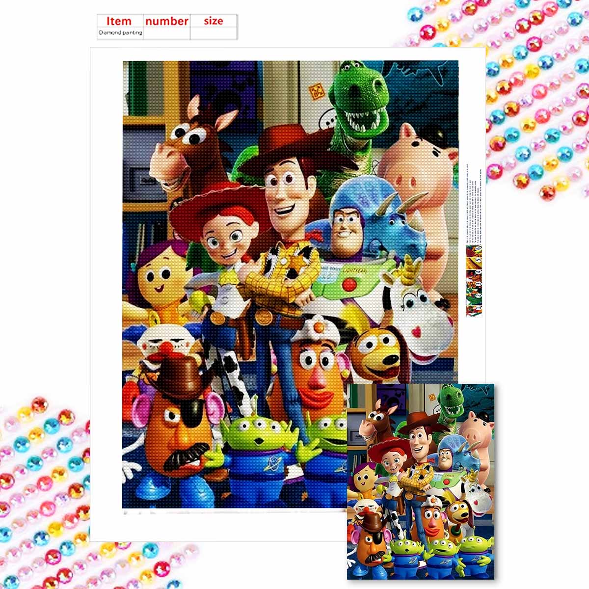 

Full Round Diamond Painting Group Photo of Toys Art Rhinestone Picture Mosaic DIY 5D Cross Stitch Embroidery Home Decoration Round 20x30cm