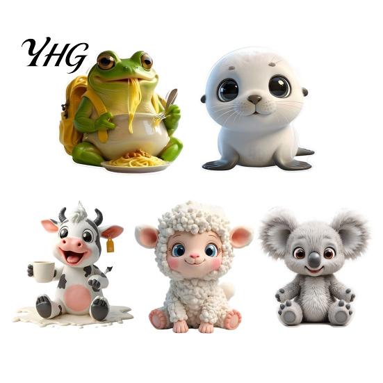 Animal Fridge Decor Acrylic Refrigerator Magnet, Cow Sheep Koala Frog Seal Durable Magnetic Decoration for Lockers Whiteboards Metal Surfaces