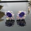 Xiancan Jewelry Sterling Silver Tanzanite Geometric Stud Earrings for Women - Hot Selling Style