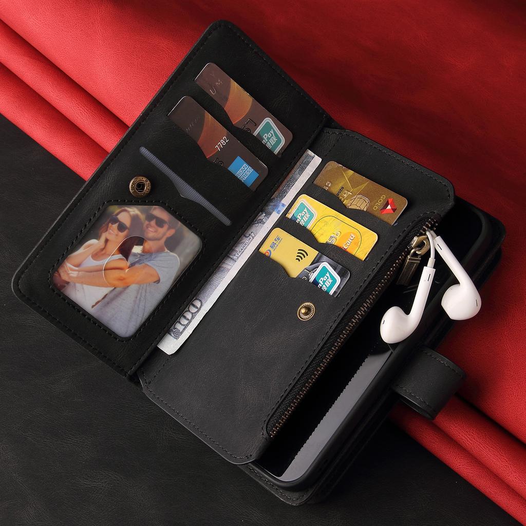 For Samsung Galaxy A36 5G Zipper Wallet Case with 15 Card Slots and Strap Leather Phone Cover