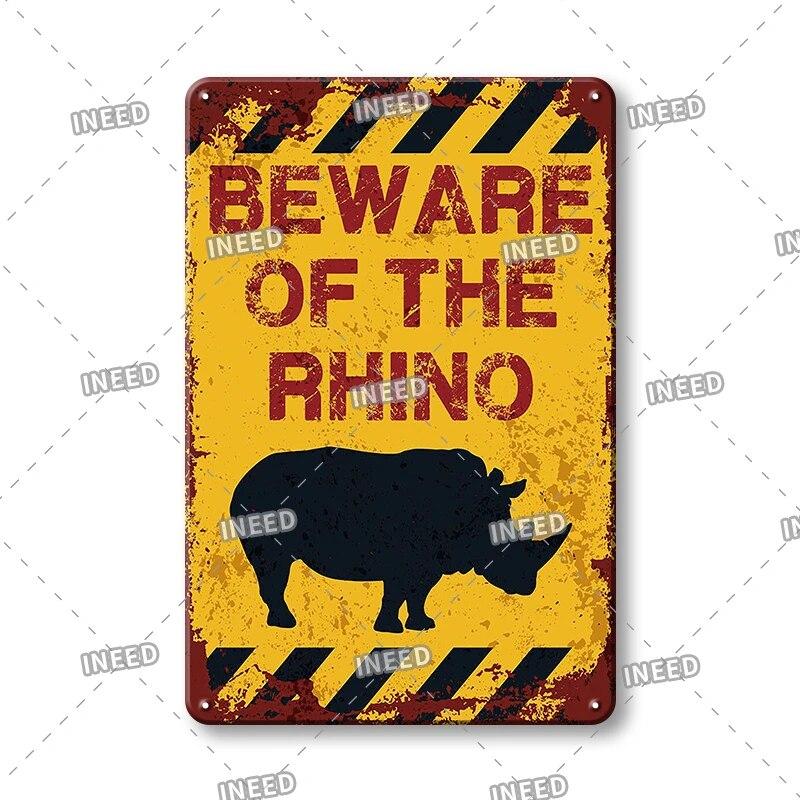 Plakette Vintage Metall Vorsicht Tier Metall Blechschild Tiere Warnung Vintage Blechschild Metallplatte für Wand Pub Bar Club Wanddekoration