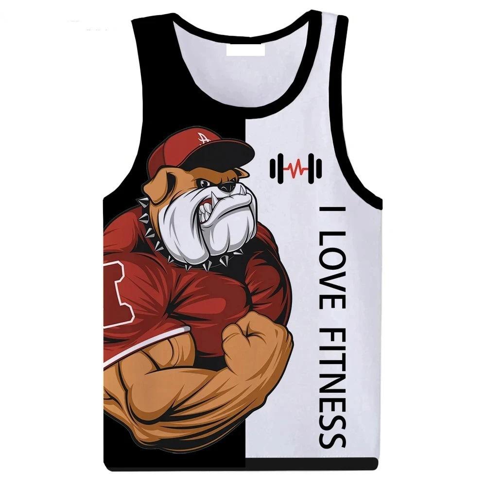 Summer Printed Tank Top for Men, Fitness Tank Top, Casual Quick-drying Sports Tank Top