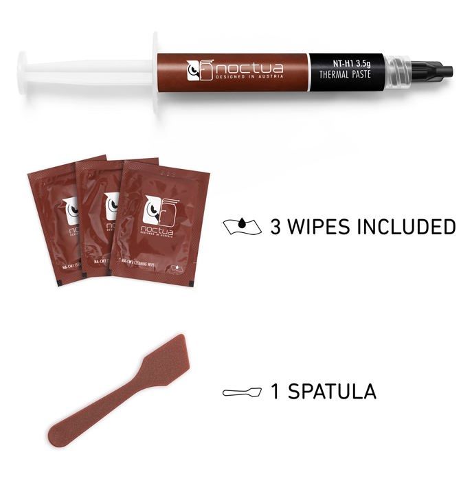 Pâte thermique - noctua - nt-h1 sw edition - 3,5g - spatule incluse - lingettes nettoyantes na-cw1