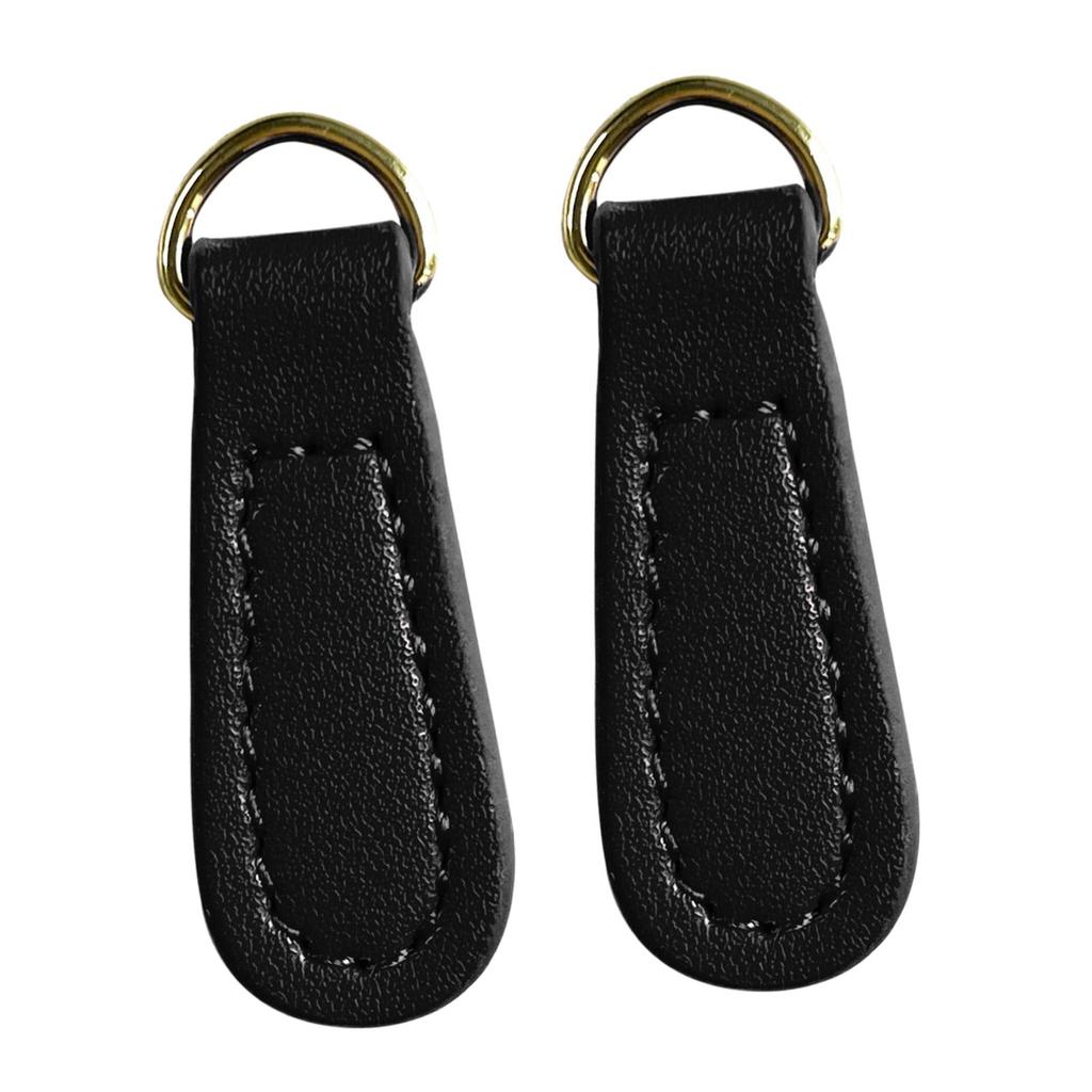 2 Pieces Zipper Pulls PU Leather Replacement Zipper Parts Zip Puller Tag for Luggage Handbags Suitcase Jacket Accessories
