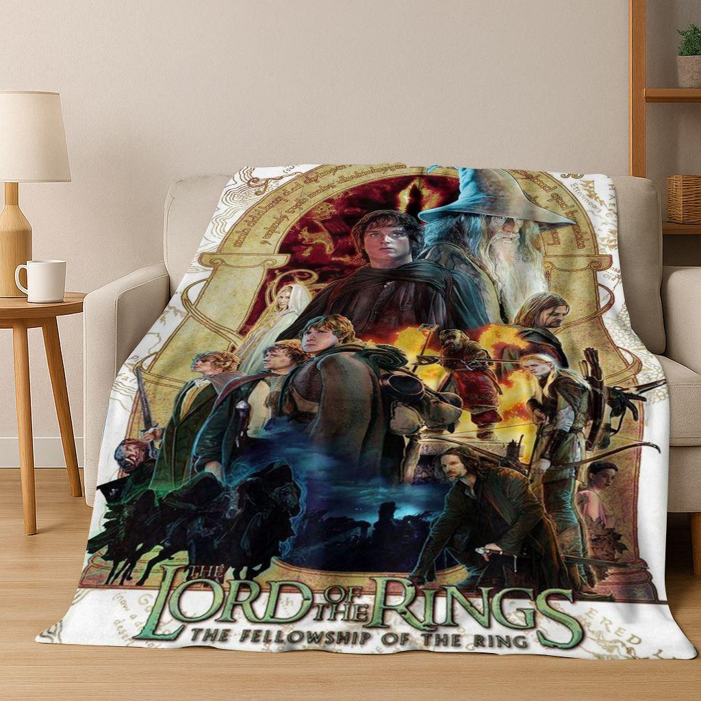 26 Style L-Lord of Rings H-Hobbit Movie Flannel Blanket,Warm and Cozy Soft Throw Blanket for Home Bedroom Bed Sofa Cover Gift