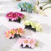 Multicolor Flower Hair Comb Cloth Thai Hair Comb Temperament Hair Accessories  performance clothing