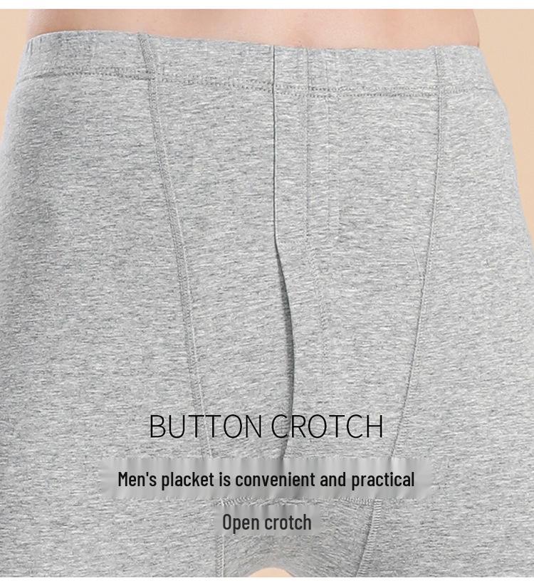 Unisex Slim Fit Cotton Round Neck Warm Underwear Set - Plus Size, Autumn/Winter