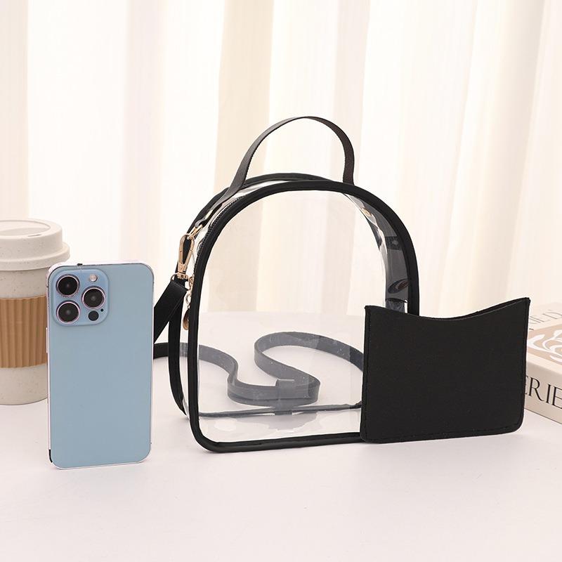 Backpack summer transparent jelly bag pvc fashion messenger bag small schoolbag