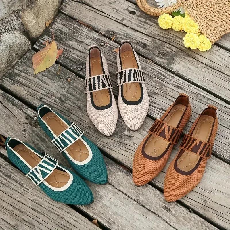 Fashion Women's Ballet Flats Casual Shoes Low Heel Barefoot Elegant Woman Sneakers Socofy Comfortable Pointed Toe On