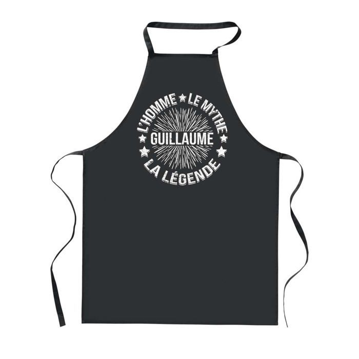 Tablier de cuisine - Guillaume - Noir - Motif étoile - Coton résistant