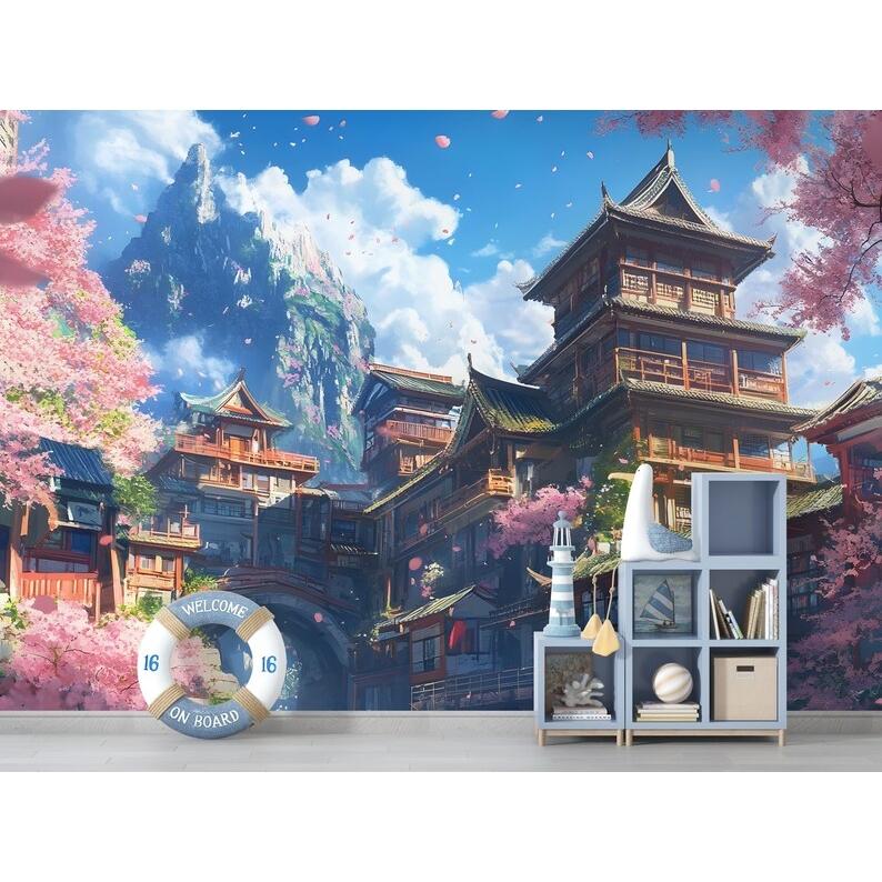 Japanese temples tapestry 75x100