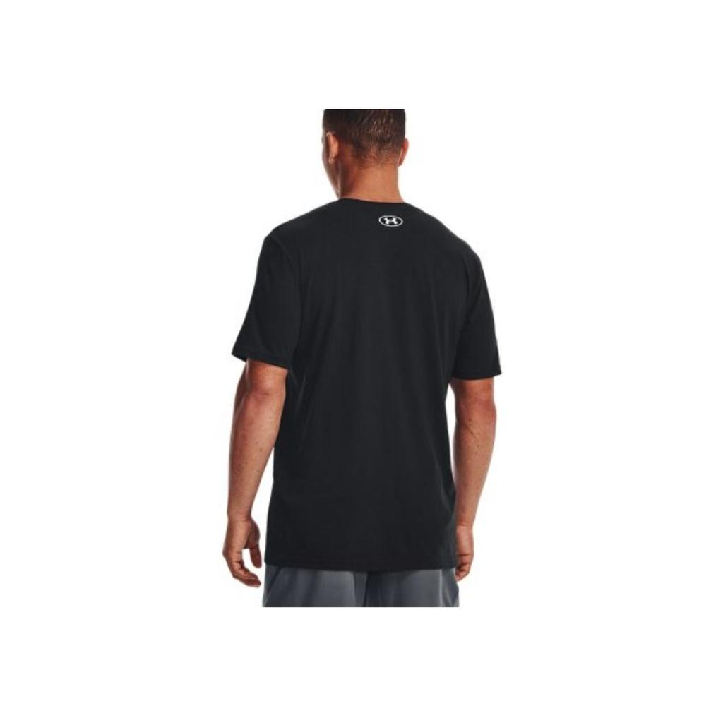 Under Armour Camo Letter Logo Solid Stripe Short Sleeve T-Shirt Men Tops Black 1376830-001