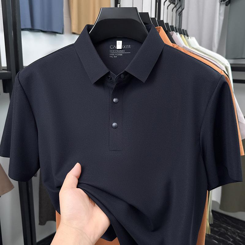 Summer Men s Short Sleeve T-Shirt Business Casual Breathable Polo M