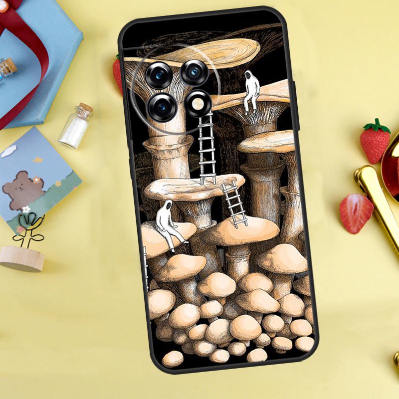 Weird Trippy Mushroom Case For OnePlus 12R 10R 13R 13T 15 13 12 11 10 9 10T 8T Nord CE 5 2 3 4 Lite N20 N30 Cover