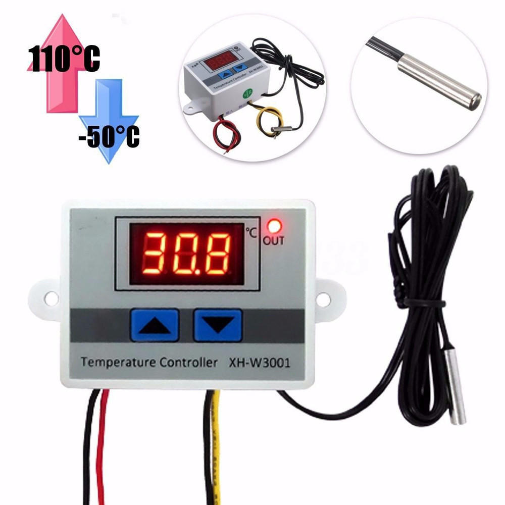 Controlador de temperatura LED digital 220V 10A Sonda de controle de termostato Novo