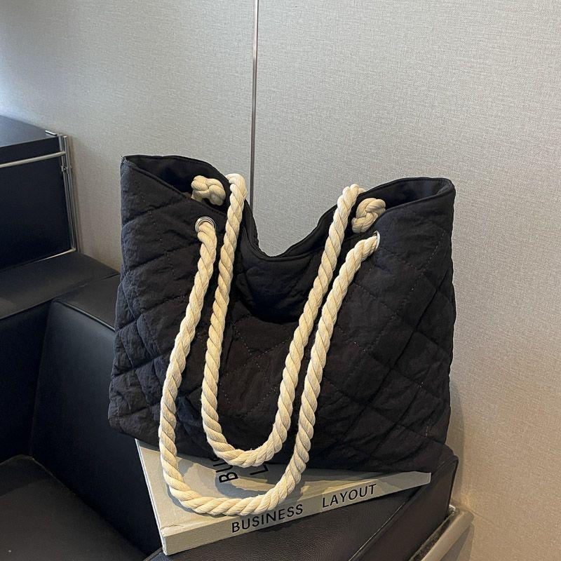 Geantă de pânză cu un singur umăr de mare capacitate, pentru naveta la serviciu, geantă de femei din bumbac, geantă de haine