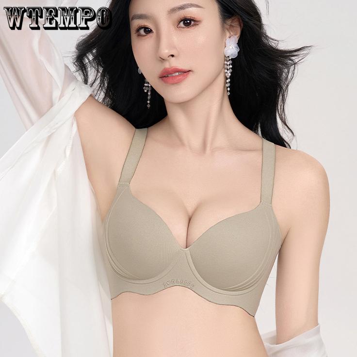 Underwear Women's Soft Steel Coil Lace-back Bra Anti-sagging Top Support Seamless Bra Push Up Bra