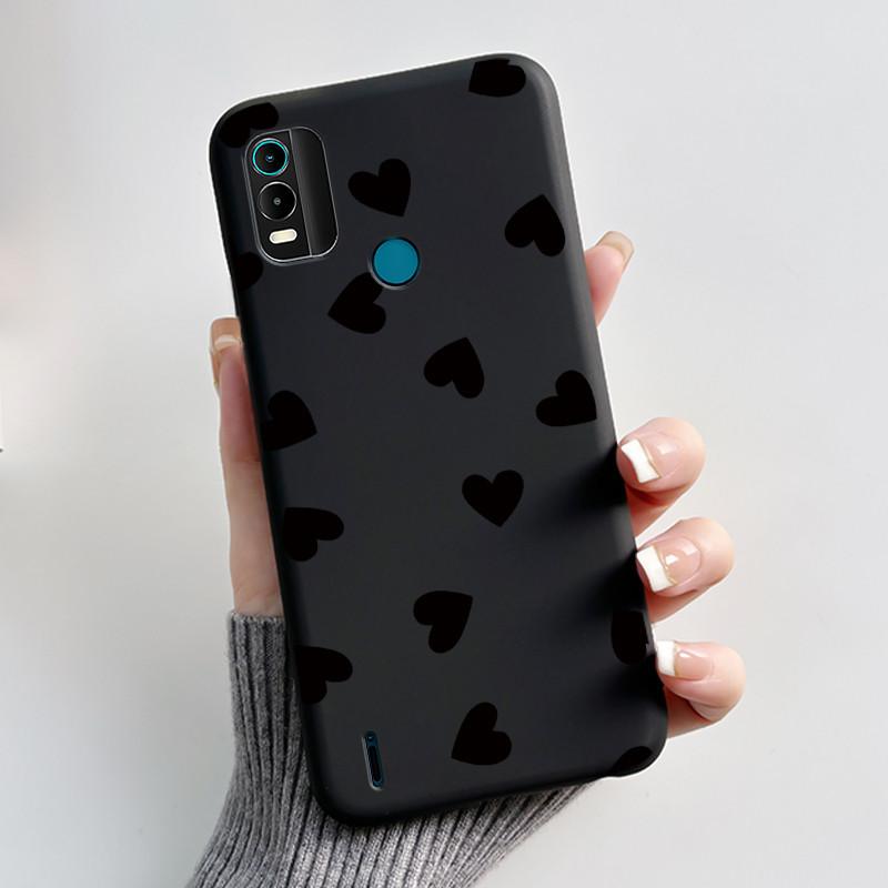 Custodia Nera Morbida Antiurto Per Nokia C21 Plus Cover Per Nokia C22 Popolare Virale Morbida Fantasia Stampata Coniglio Bianco Cover Posteriore