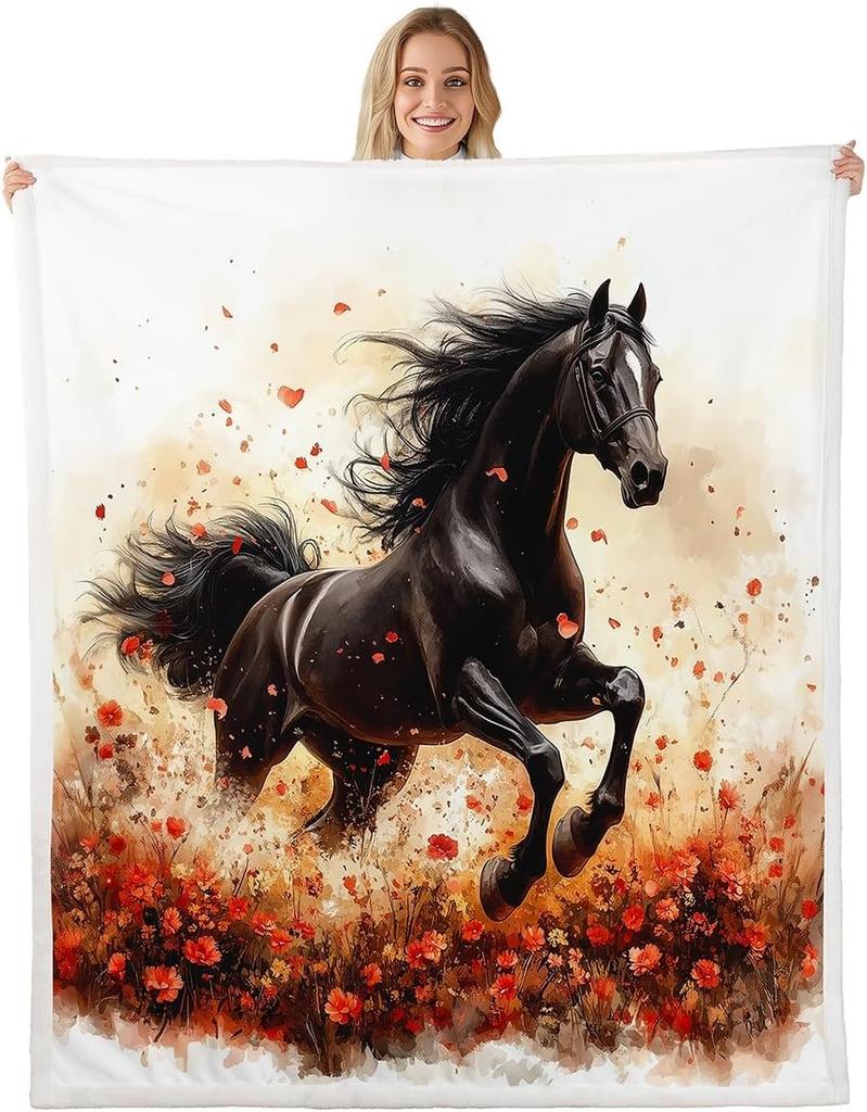 GUOYU Blanket Boys Girls Japanese Style Plush Blanket for Bed Sofa Couch Japanese Ukiyoe Sherpa Blanket Cherry Blossoms Fleece Throw Blanket