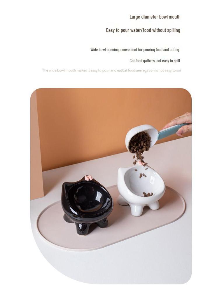 Ceramic Cat and Dog Food Bowl - Cute and Functional Pet Feeding Dish