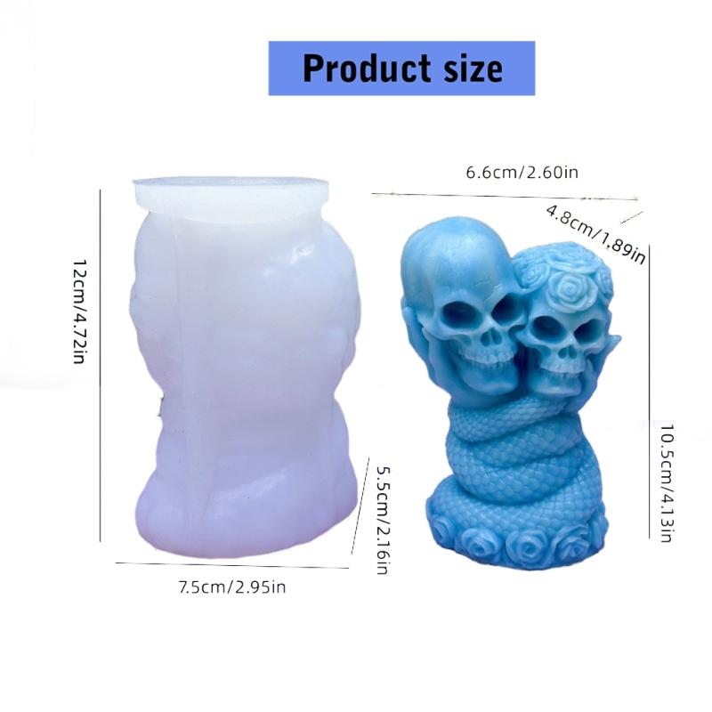 Skull Rose Snake Silicone Candle Molds For Making Candle Soap Chocolate Halloween Home Decoration Epoxy Resin Project