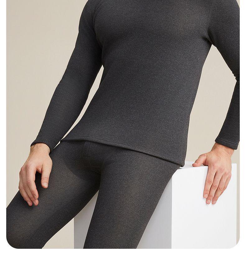 Camel Wool Fleece-Lined Underwear Set: Thick, Warm Base Layer for Women - Ideal for Autumn and Winter.