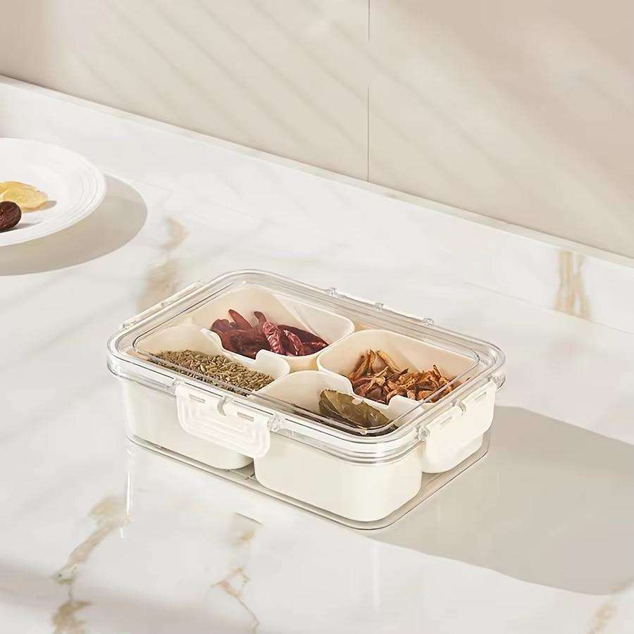 

Овочева таця з кришкою та ручкою, розділена сервірувальна таця, снек-спінер, портативні снек-бокси для цукерок, фруктів, горіхів, прозора для холодильника