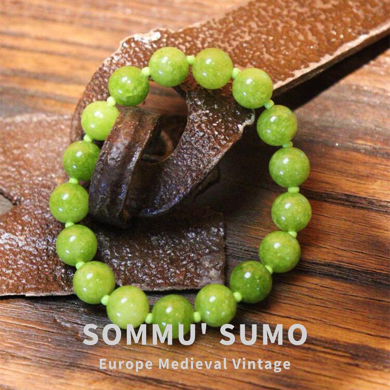 Натуральный зеленый агатовый бусинный браслет аксессуары женская высококачественная нишевая цепочка на ключицу новая китайская чокер