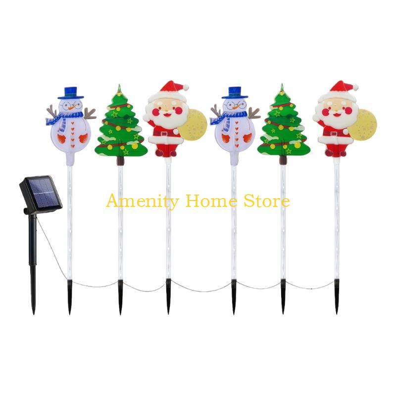 F26C Pack of 6 Solar Christmas Lights with Auto Dusk Sensor Providing Easy Operations for Various Outdoor Celebration