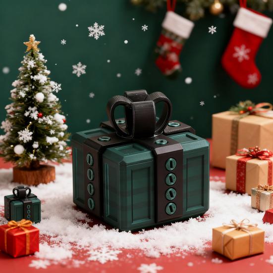 3D Printed Annoying Gift Box with Screws Christmas Puzzle Present Box Prank Case Home Office Desktop Decoration Ornament Joke Gag Gift