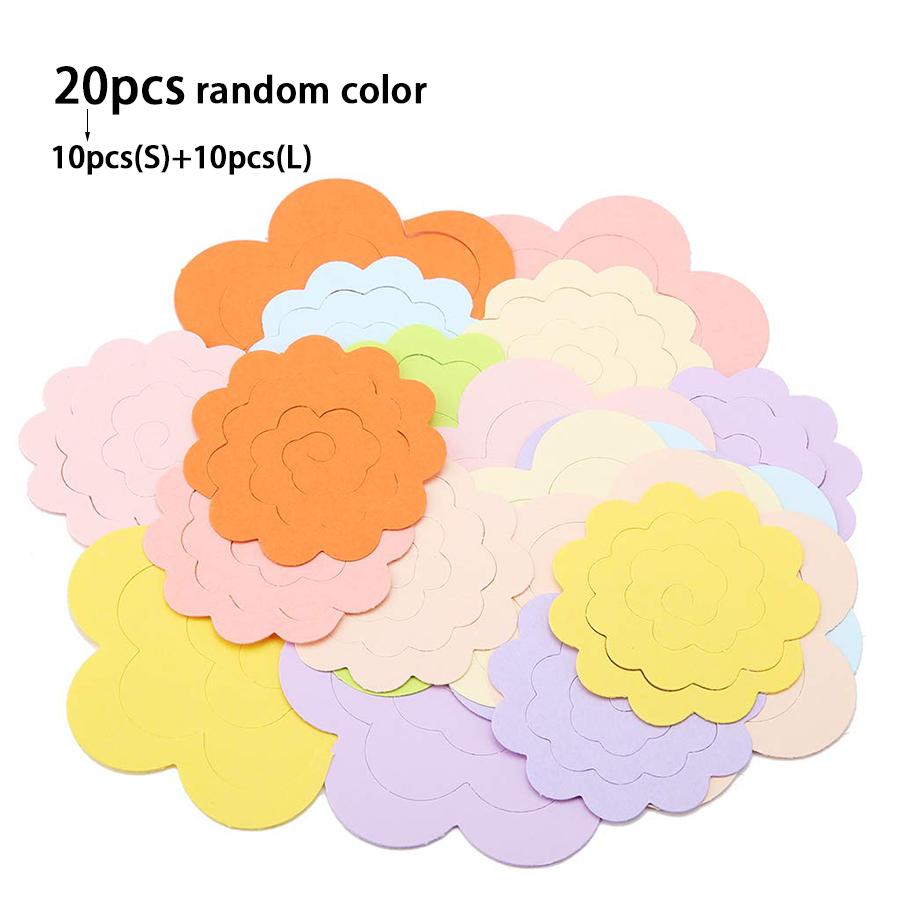 

20pcs Origami Rose Shaped Paper Quilling Rolling into Flowers DIY Handicraft Supplies for House Beautification Party Decor XJM