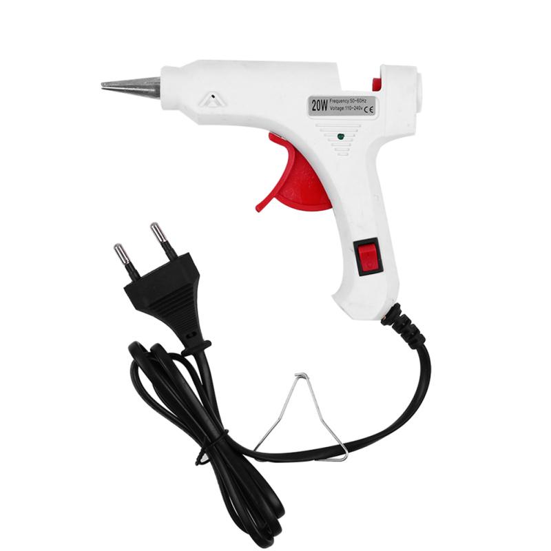 10Pcs Glue Sticks + High Temp Heater Melt Hot Glue Machine 20W Home Diy Repair Tool European