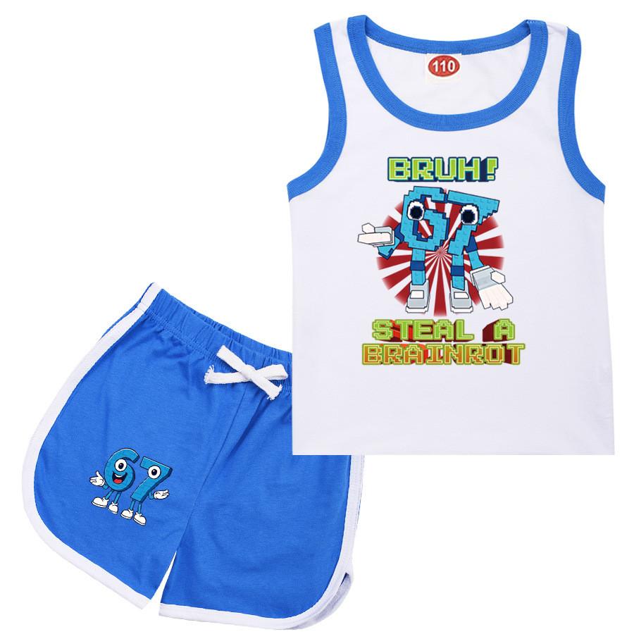 9192 Kinder Stehlen eine Gehirnfäule 67 Druck Top Hose Trainingsanzug Sets