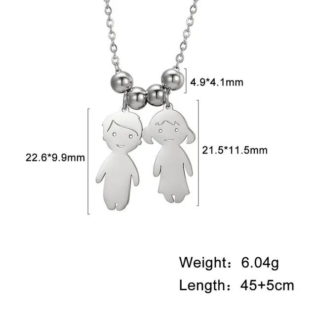 Lemegeton Collana con Ciondolo Personalizzato su Misura Nome di Famiglia Bambino Bambina Bambini per Donna Uomo Bambino Nome Data Inciso Gioielli Regalo