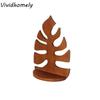Hanging Floating Wall Mounted Wooden Shelf Hollow Out Leaf Shape Wall Display Stand Geometric Window Shape Wall Storage Rack