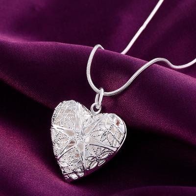 45-75cm   Copper Necklace For Women Pattern Heart Po Frame Pendant Christmas Gift High Quality Wedding Jewelry