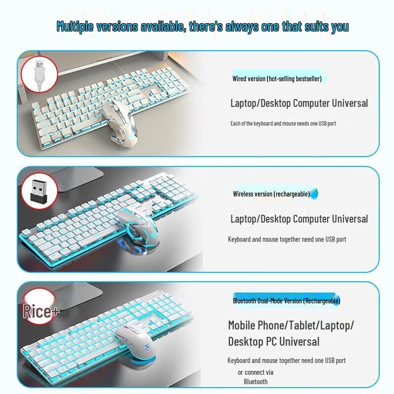 EWEADN Silent Wireless Keyboard and Mouse Combo
