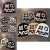 Knit Beanie With Demon Face Embroidery For Halloween And Winter Warmth