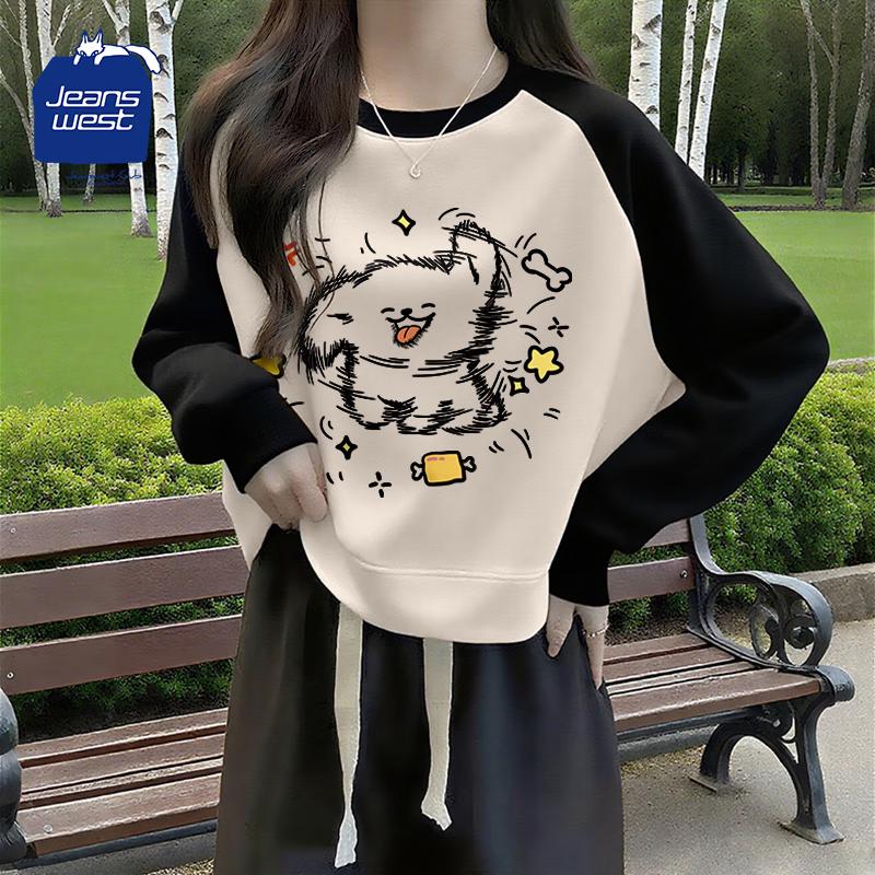 JEANSWEST CLUB Американская Ретро Толстовка Реглан с Вставками XL