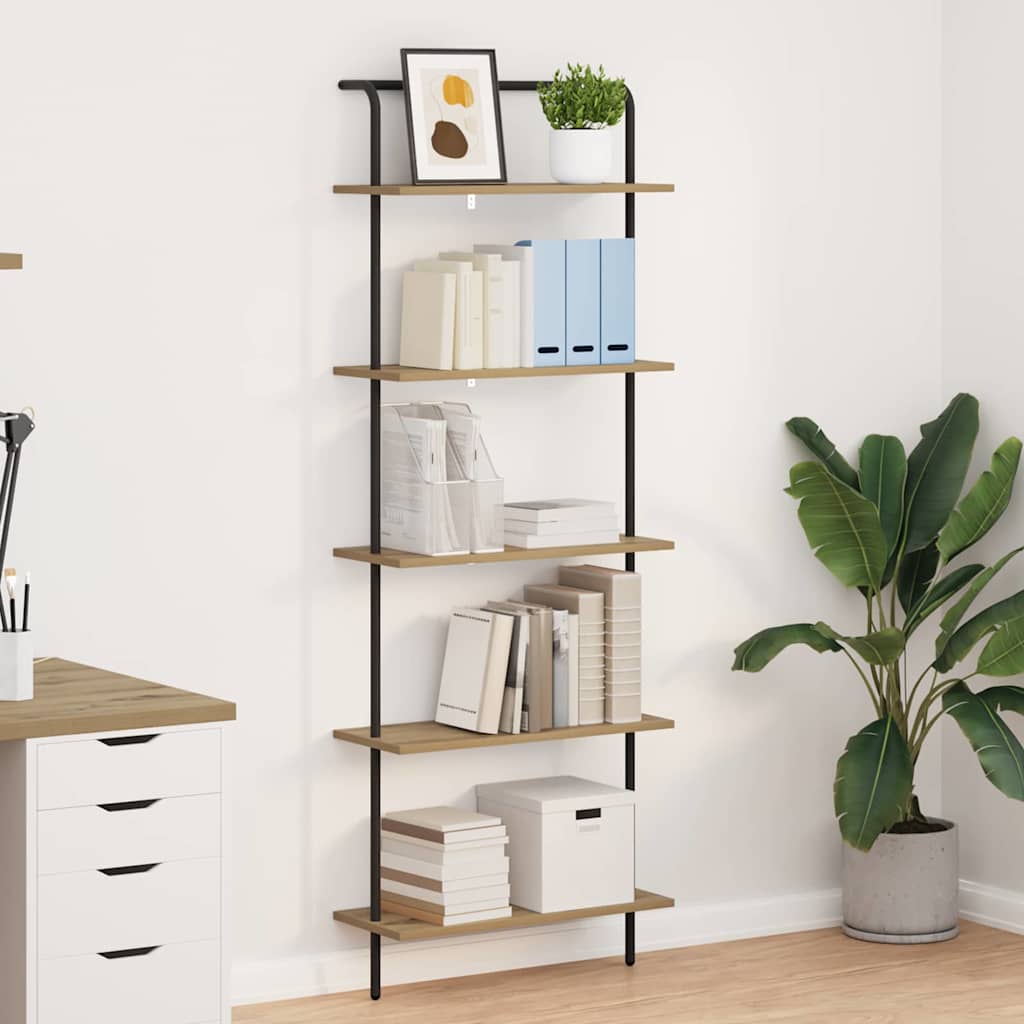 vidaXL Bücherregal 5 Ebenen 60 x 24 x 168 cm Holzwerkstoff braun