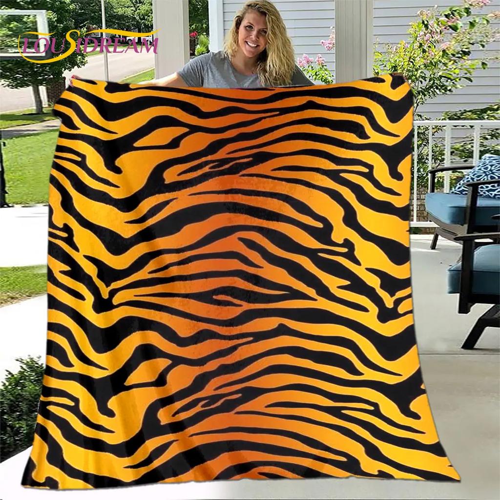 Tiger Print Pattern Beast Blanket,Flannel Blanket Throw Blanket,Child Warm Blanket for Home Living Room Bedroom Beds Sofa Picnic