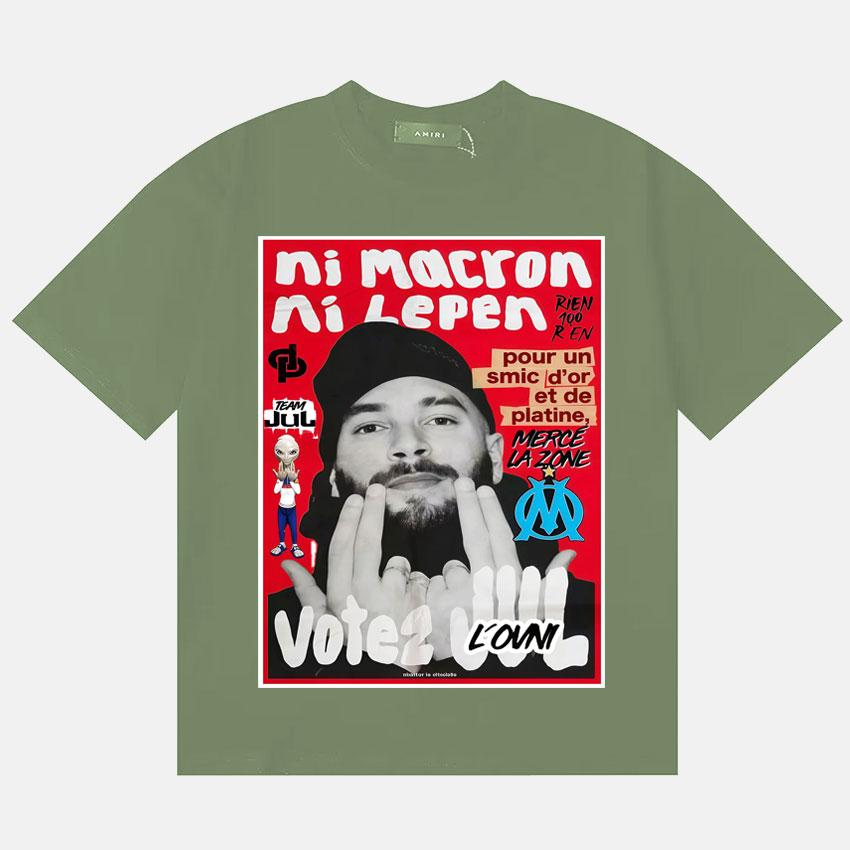 Französischer Rapper Vote2 JUL Merch Grafiken T-Shirts Unisex Damen HipHop Übergroßes T-Shirt Kurzarm Gothic Lässiges T-Shirt Unisex
