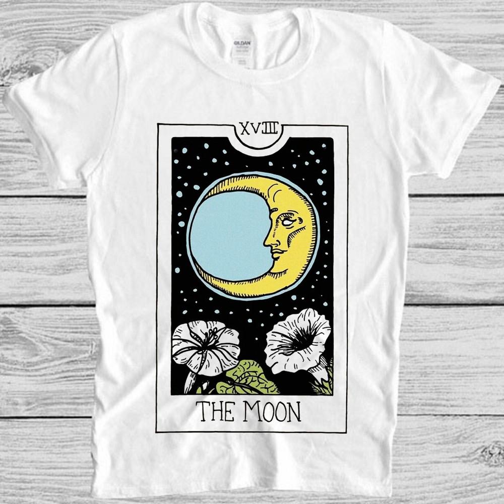 

The Moon Lovers Tarot Card Flowers Funny Art Meme Movie Gift Tee T Shirt M1100 4XL
